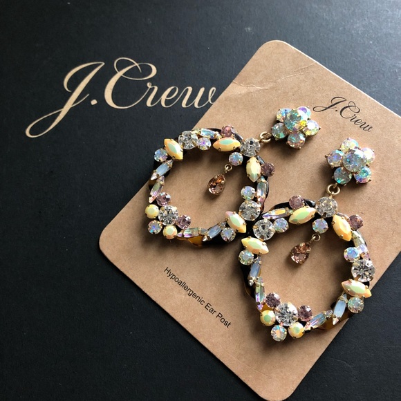 NWT J. Crew Crystal drop-hoop statement ea… - Picture 3 of 6